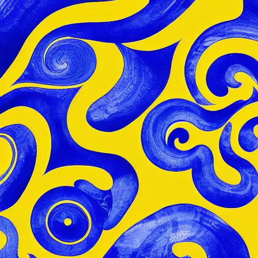 Image similar to bright yellow and slate blue swirling together