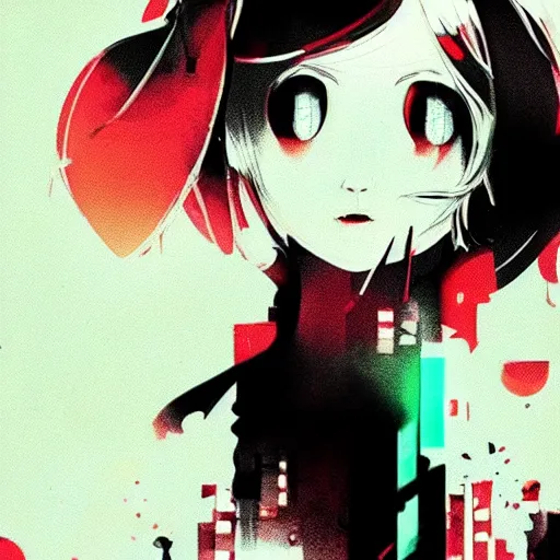 Prompt: Frequency indie album cover, luxury advertisement, white and red colors. highly detailed post-cyberpunk sci-fi close-up schoolgirl in asian city in style of cytus and deemo, mysterious vibes, by Ilya Kuvshinov, by Greg Tocchini, nier:automata, set in half-life 2, beautiful with eerie vibes, very inspirational, very stylish, with gradients, surrealistic, postapocalyptic vibes, depth of filed, mist, rich cinematic atmosphere, perfect digital art, mystical journey in strange world, beautiful dramatic dark moody tones and studio lighting, shadows, bastion game, arthouse