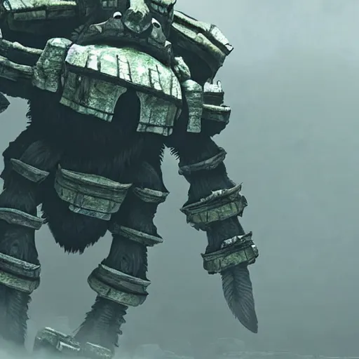 Prompt: Beetle Boss in shadow of the colossus world