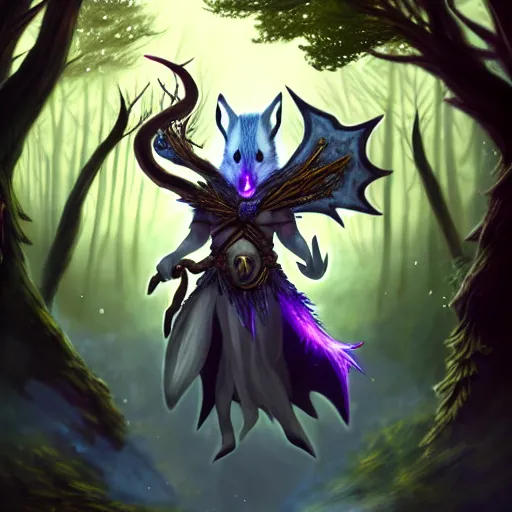 Image similar to Fairy Badger magus, Tzeentch, portrait, druid, nature, fairy, forest background, magic the gathering artwork, D&D, fantasy, cinematic lighting, centered, symmetrical, highly detailed, digital painting, artstation, concept art, smooth, sharp focus, illustration, volumetric lighting, epic Composition, 8k, art by Akihiko Yoshida and Greg Rutkowski and Craig Mullins, oil painting, cgsociety