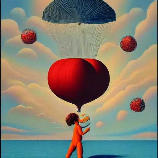 Image similar to age of abundance, an ultrafine detailed painting by rafal olbinski, behance contest winner, pop surrealism, detailed painting, very detailed, minimalist, skeuomorphic, airbrush art