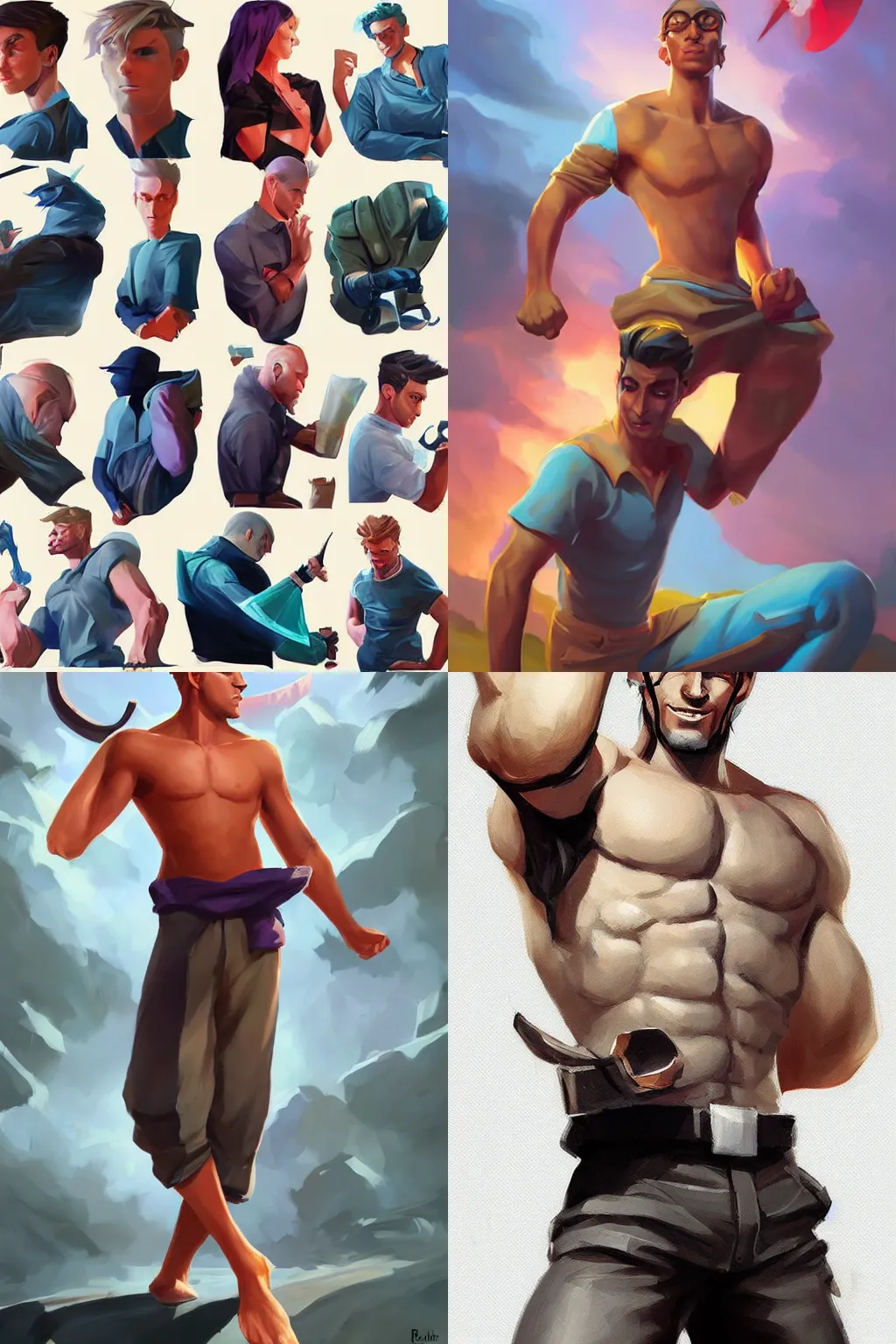 Prompt: male character art by rhads