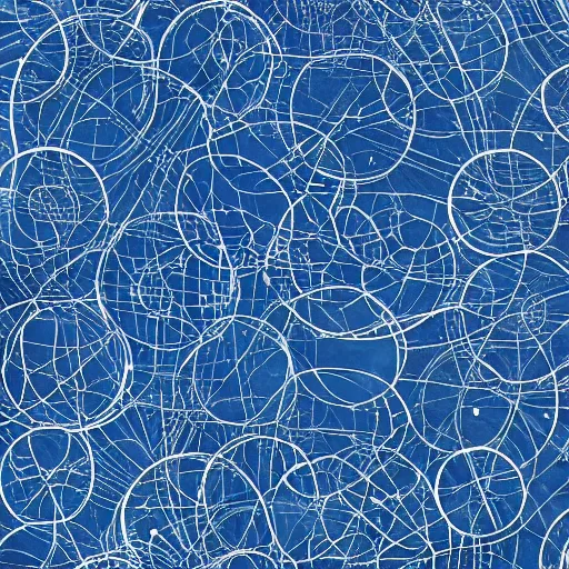 Image similar to metallic blue entangles mess of things, universes