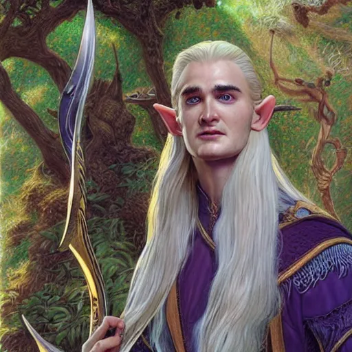 Image similar to fair elven prince Legolas by Mark Brooks, Donato Giancola, Victor Nizovtsev, Scarlett Hooft, Graafland, Chris Moore