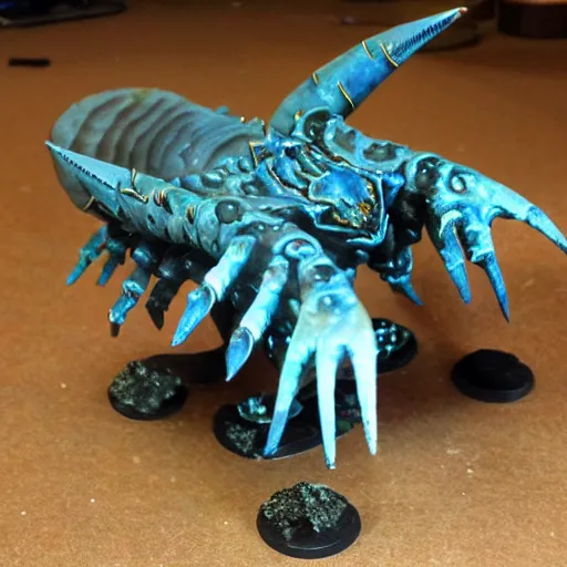 Image similar to Giant Anomalocaris, painted warhammer 40k miniature