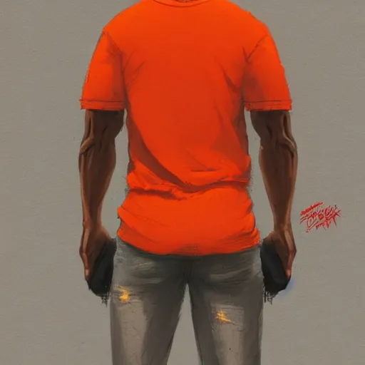 Image similar to man in orange t - shirt hugging from behind girl, vivid colors, character sheet, fine details, concept design, contrast, kim jung gi, greg rutkowski, trending on artstation, 8 k, full body, turnaround, front view, back view, ultra wide angle