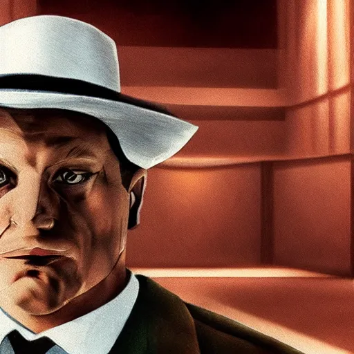 Prompt: photorealistic render of a private detective who has the face of a duck