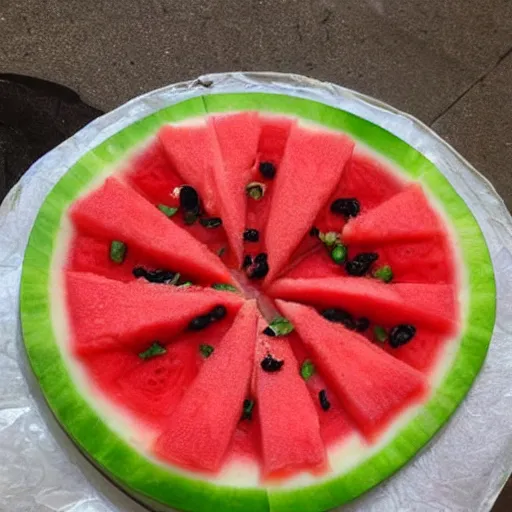 Prompt: watermelon pizza