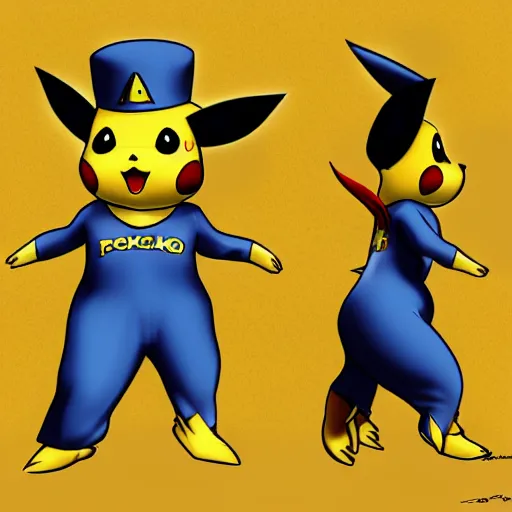 Prompt: jennifer lopez - pikachu hybrid, concept character art