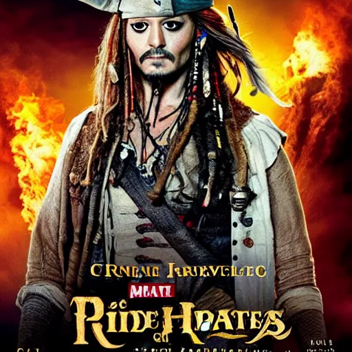 Image similar to tom hiddlestone replacing johnny depp in the lead role in pirates of the caribbean ( 2 0 2 4 ), movie poster