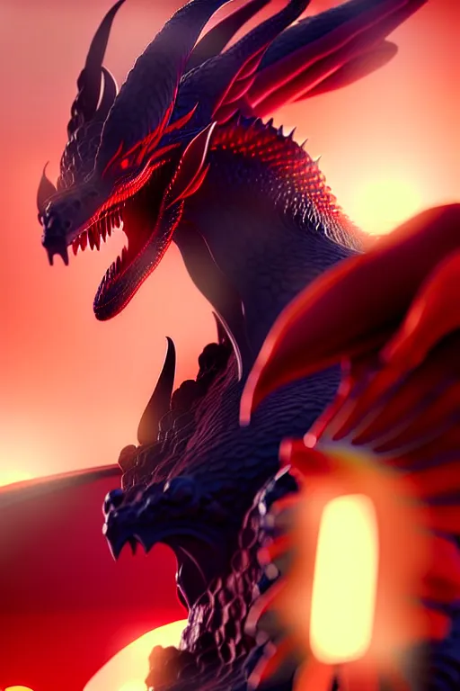 red bahamut dragon