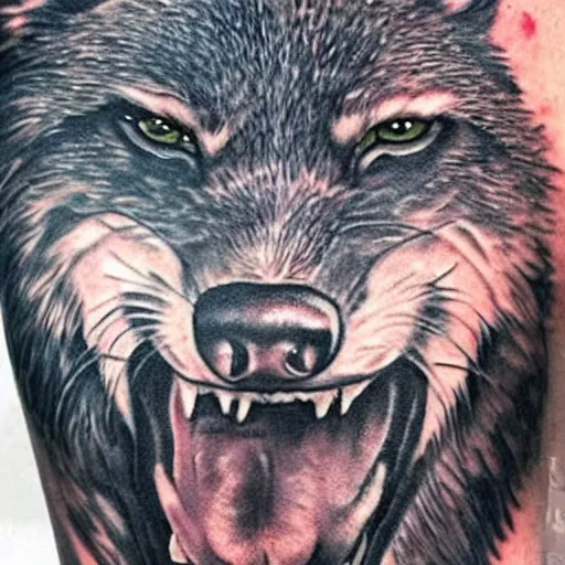 angry wolf tattoos