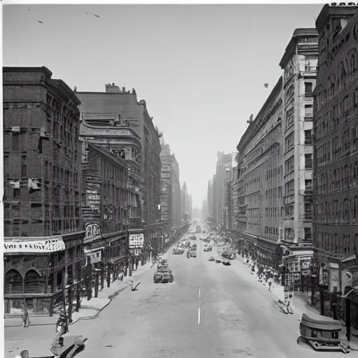 Prompt: photograph of a new york city street in 1 9 3 2
