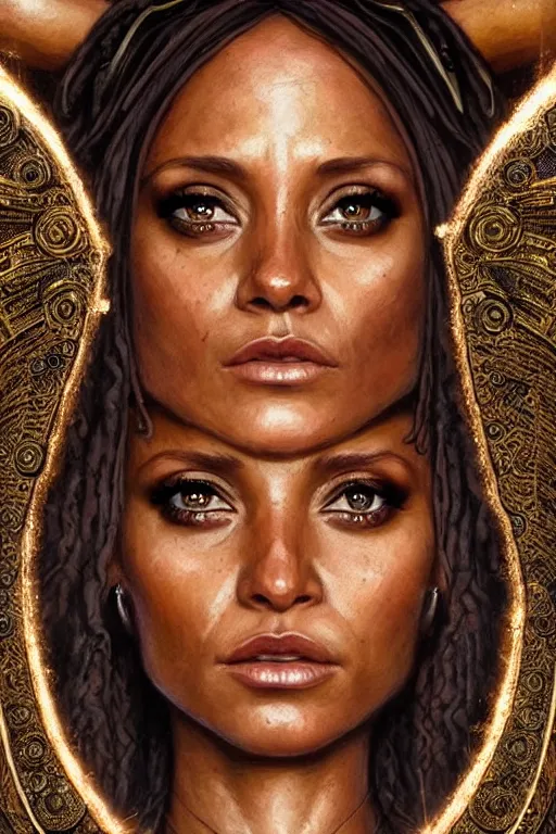 Prompt: melanie brown ( spice girls ) as greek goddess athena, hyper realistic face, beautiful eyes, fantasy art, in the style of greg rutkowski, intricate, hyper detailed, smooth