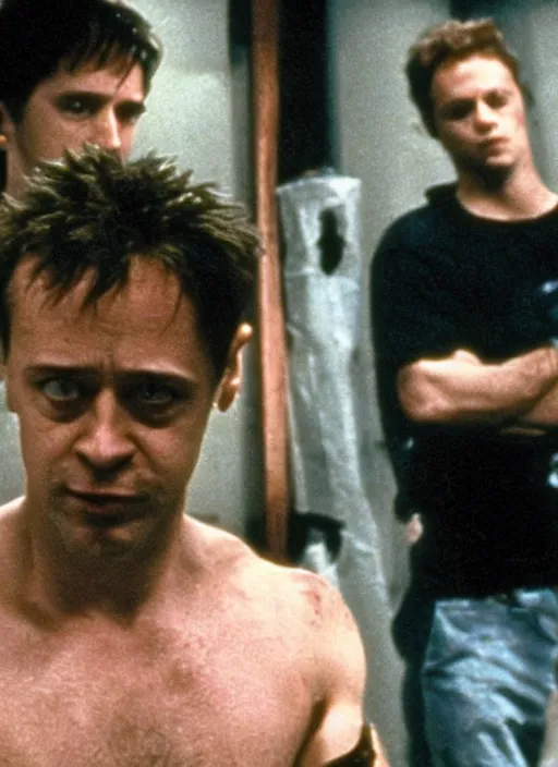 Image similar to barney in the movie fight club