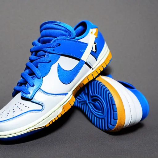 Prompt: nike dunk low off - white royal blue photograph