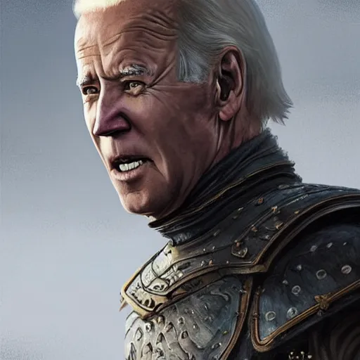 Prompt: joe biden in game of thrones, highly detailed digital painting, artstation, concept art, smooth, sharp focus, illustration, art by artgerm and greg rutkowski and alphonse mucha