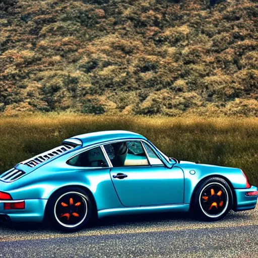 Image similar to photo of a a flying porsche 9 6 4