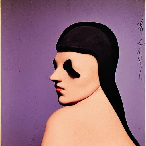 Image similar to A portrait of a beautiful cyberpunk girl, by Man Ray, fine art