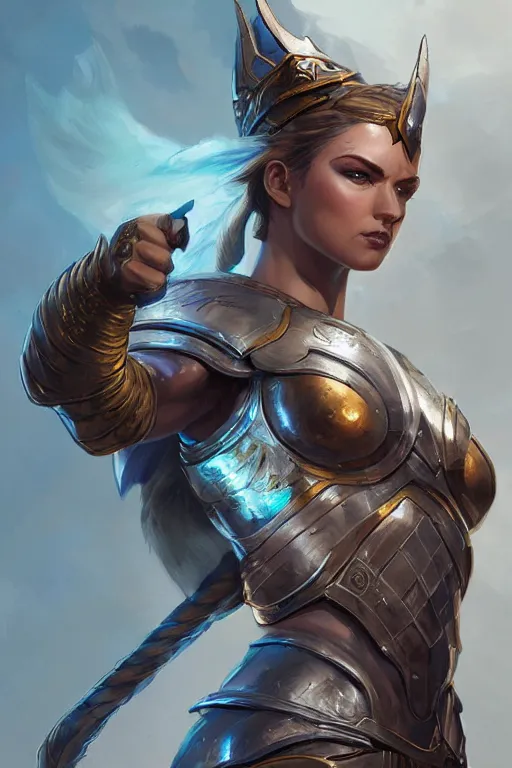 Image similar to amazon valkyrie athena, d & d, fantasy, portrait, highly detailed, headshot, digital painting, trending on artstation, concept art, sharp focus, illustration, art by artgerm and greg rutkowski and magali villeneuve