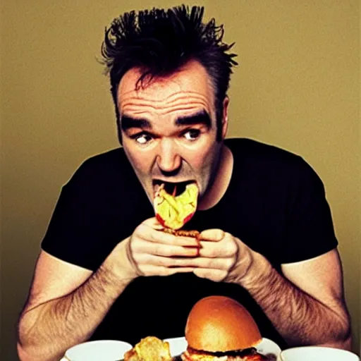 Image similar to “ morrissey eating a hamburger ”