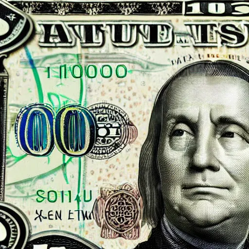 Prompt: trump in the 1000$ bill