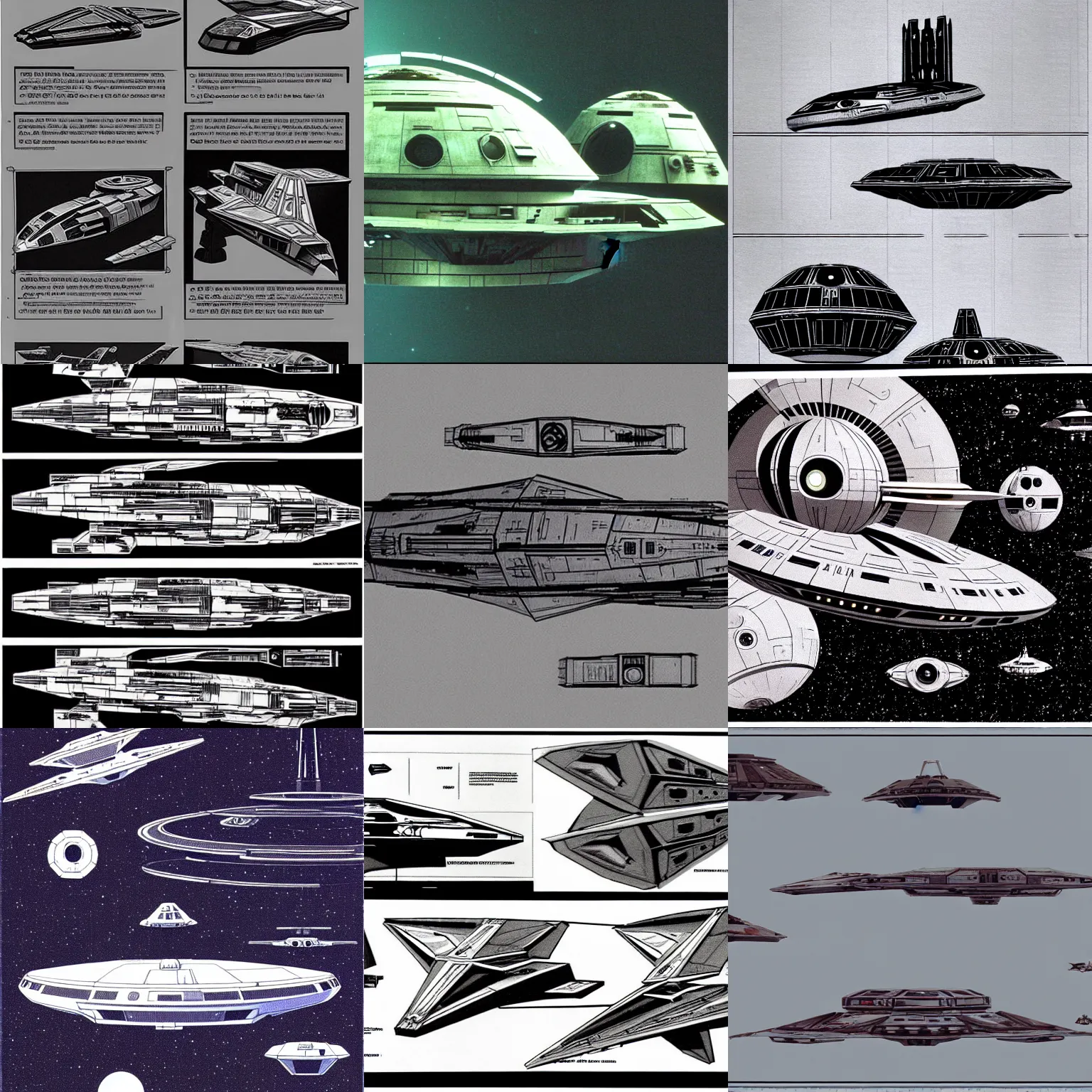 Prompt: Spaceship designs from Star Wars, directed by David Lynch