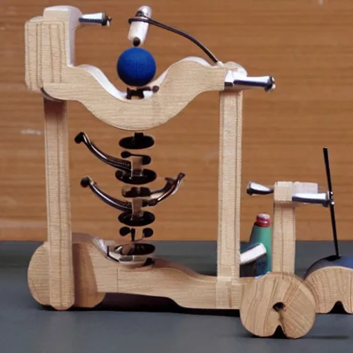 Prompt: rube goldberg music machine