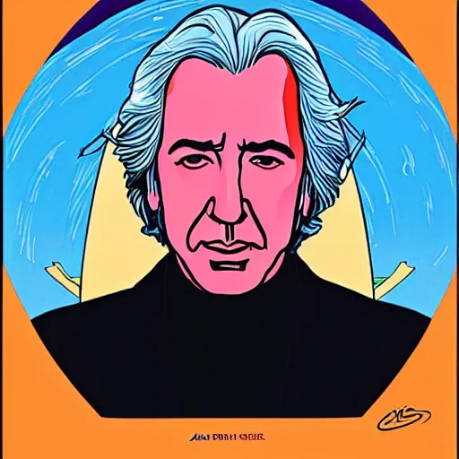 Image similar to alan rickman retro minimalist portrait! moebius starwatcher comic by jean giraud, portrait 8 k