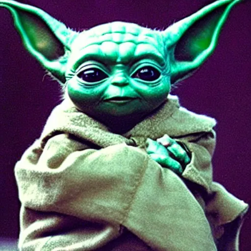 Image similar to baby yoda as a batman