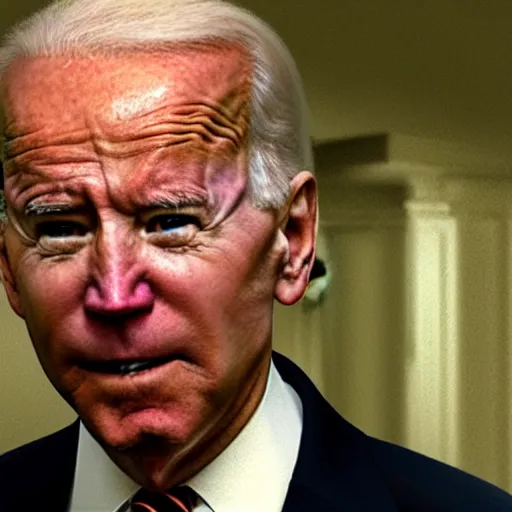 Image similar to A still of Joe Biden in The Shining