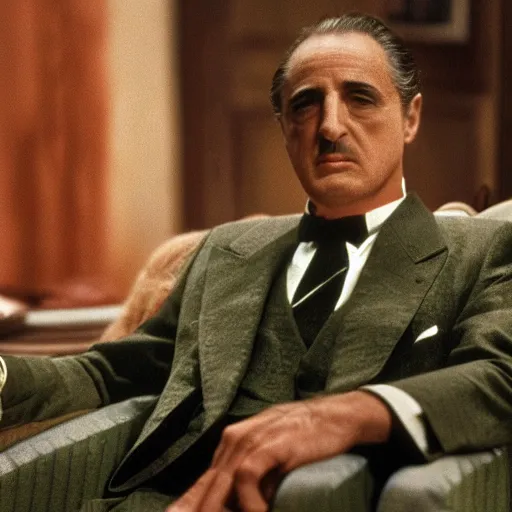 Image similar to kermit in the godfather, 4k, high detail, high-resolution photograph