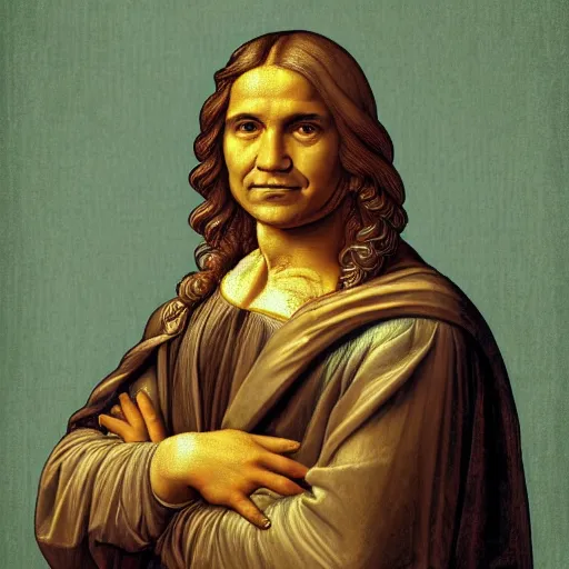 Image similar to portrait of barack obama. in the style of leonardo da vinci