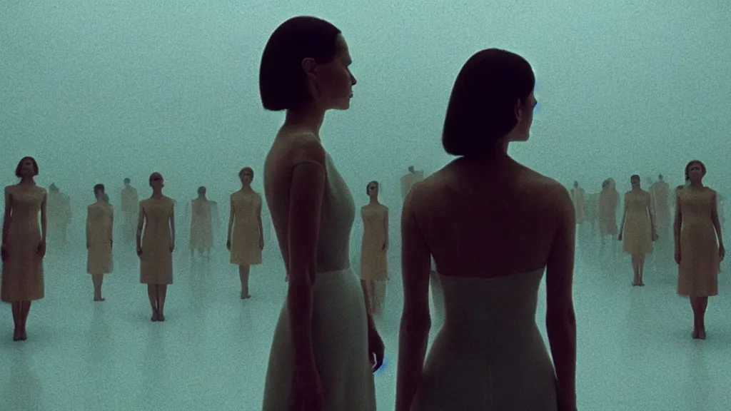 Image similar to euphoria, film still from the movie directed by Denis Villeneuve with art direction by Salvador Dalí, wide lens