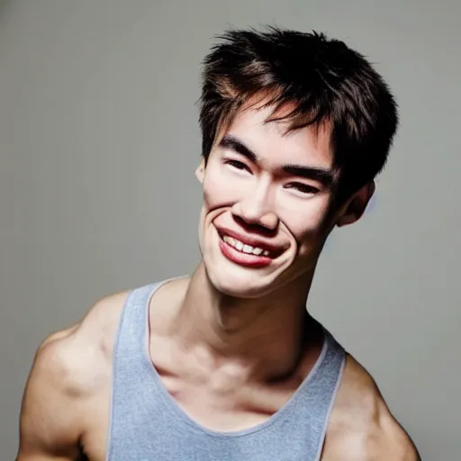 Image similar to jacob collier muscular oily