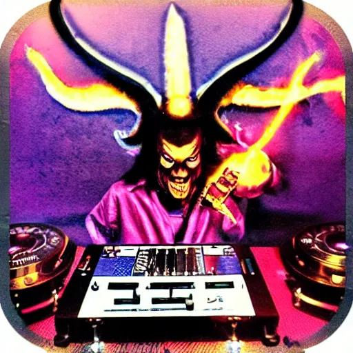 Image similar to satan on the dj decks