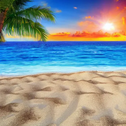 Image similar to very relaxing beach image hd, fully detailed, realistic