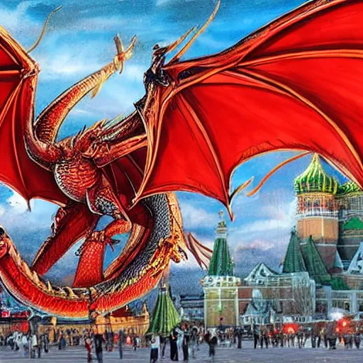 Image similar to fantasy_artwork_hyper_detailed_very_very_very_very_very_very_very_very_very_very_very_very_very_very_very_very_very of Dragon on the Red square, Moscow,