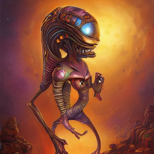 Image similar to a hyper realistic painting of an alien princess by justin gerard, highly detailed, vivid color,