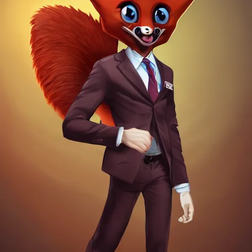 Image similar to award - winning extremely detailed fantasy art of a cute male anthropomorphic vulpes vulpes fulva teacher wearing suit working at a school, 4 k cinematic still photography, dramatic lighting, lifelike hyper realistic