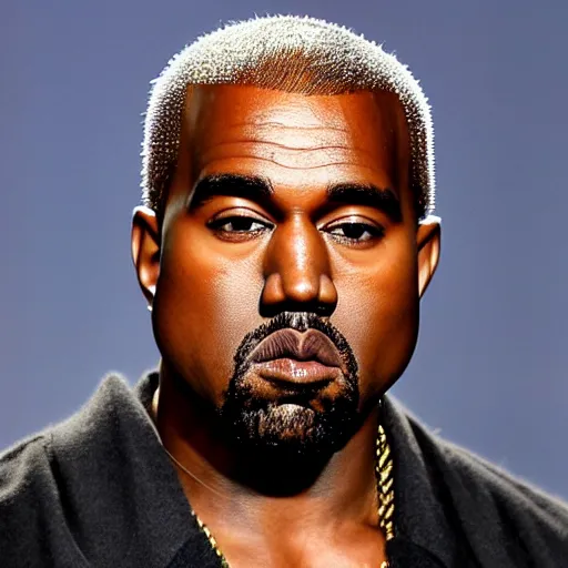Image similar to a photo of Kanye with donald trump hair