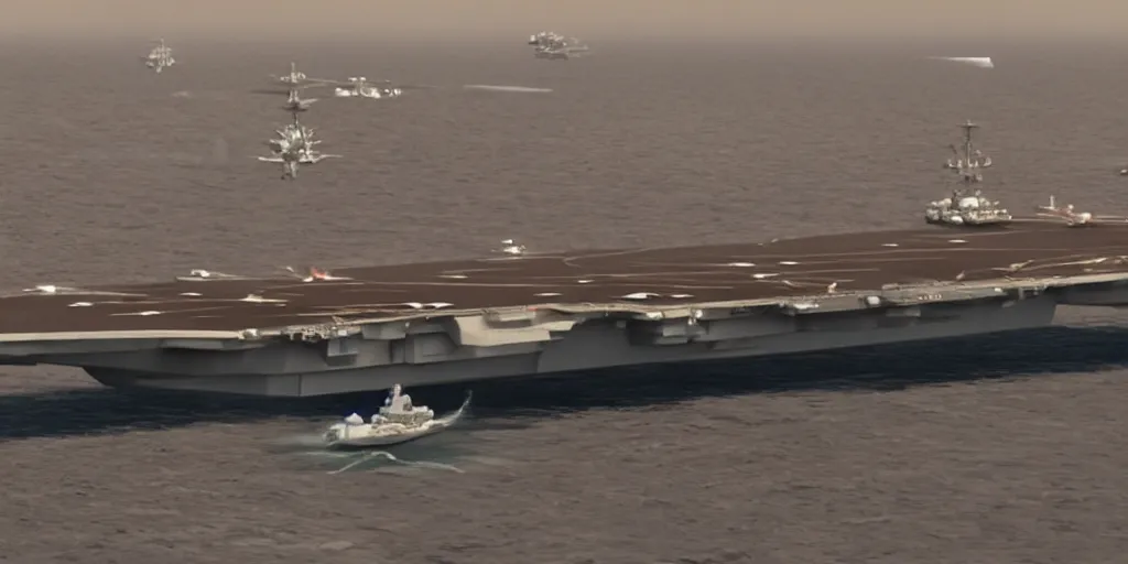 Prompt: Aircraft carrier in pixar movie