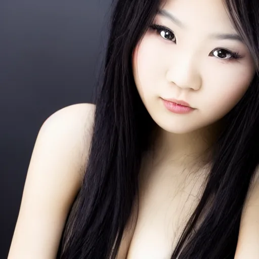 Prompt: a good looking asia girl, seductive look, beautiful