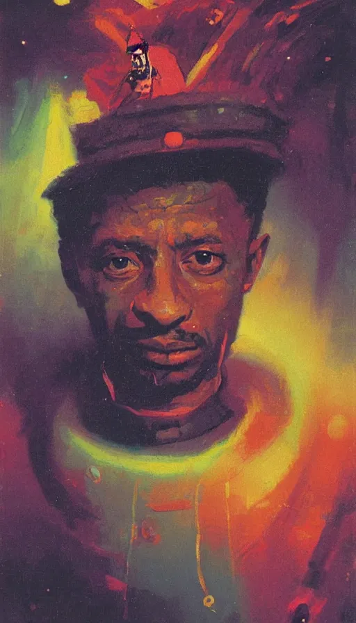 Prompt: portrait of 2 1 savage, by paul lehr,