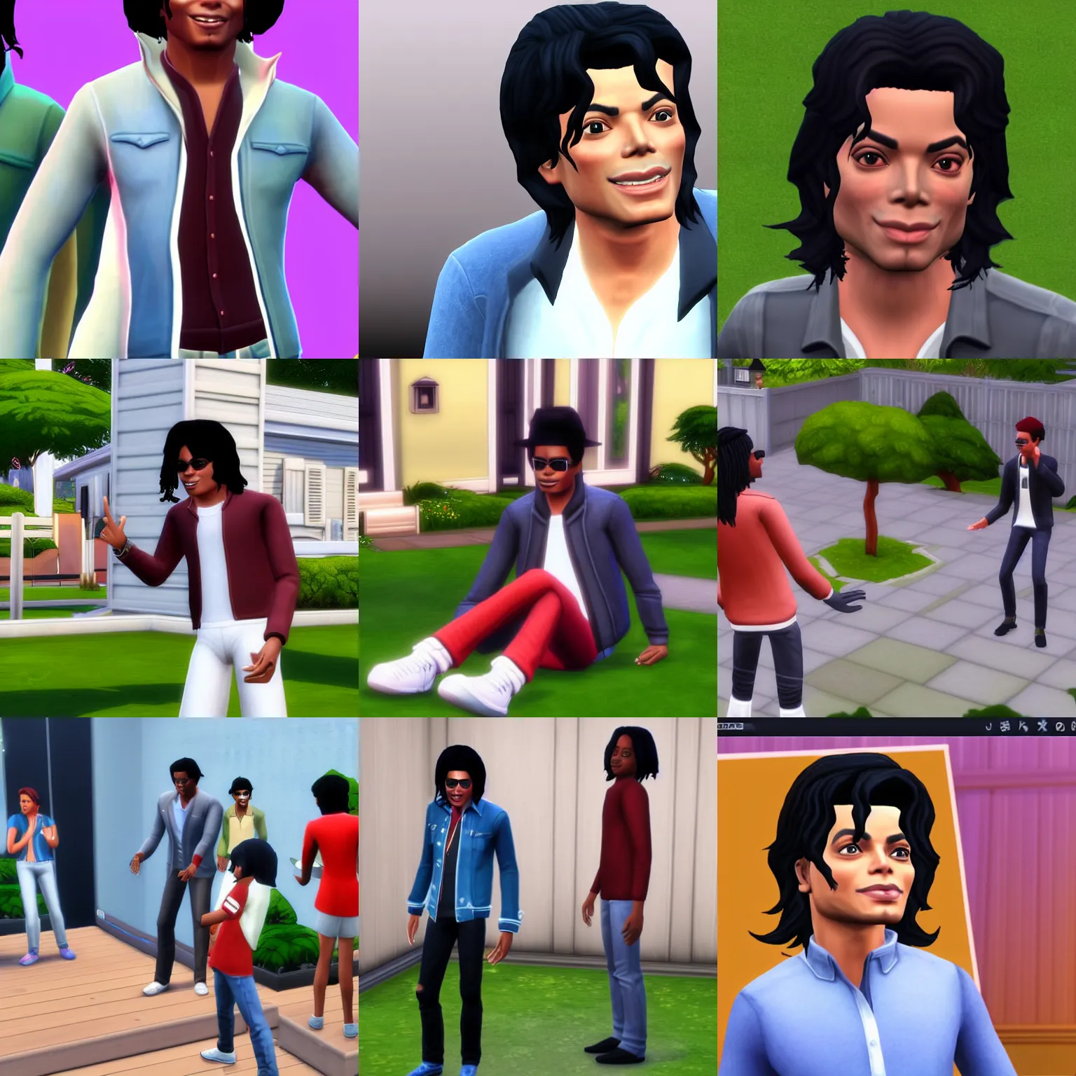 Prompt: michael jackson in the sims 4