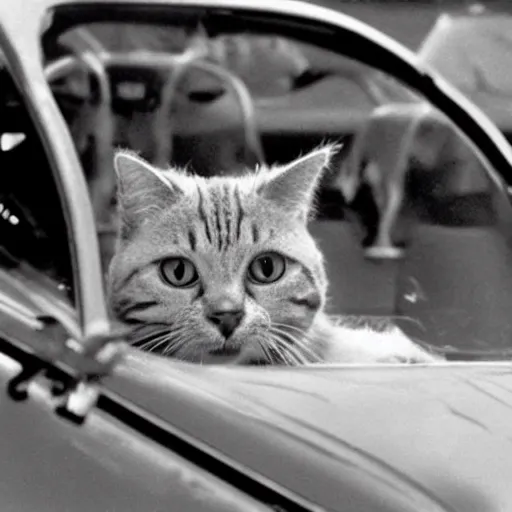 Image similar to close - up sports shot of cat in'herbie the love bug'film ( 1 9 6 8 ). imax, 7 0 mm, movie still