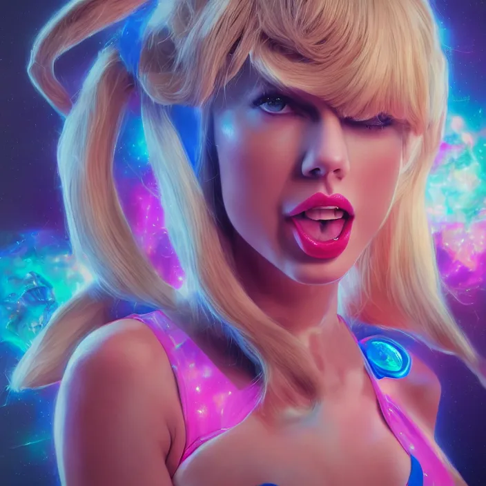 Image similar to portrait of Taylor Swift as Lola Bunny in Space Jam 1996. intricate abstract. intricate artwork. by Tooth Wu, wlop, beeple, dan mumford. octane render, trending on artstation, greg rutkowski very coherent symmetrical artwork. cinematic, hyper realism, high detail, octane render, 8k, iridescent accents