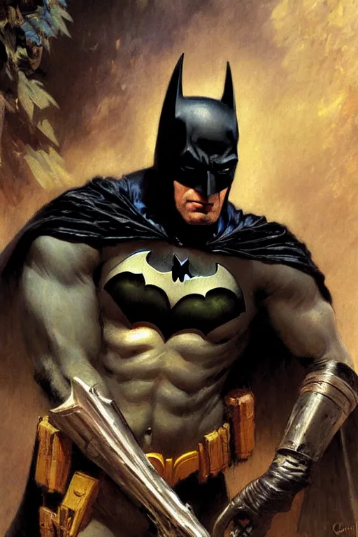 Image similar to batman, highly detailed painting by gaston bussiere, craig mullins, j. c. leyendecker 8 k