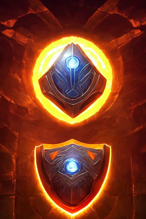 Image similar to shield fantasy epic legends game icon stylized digital illustration radiating a glowing aura global illumination ray tracing hdr fanart arstation by ian pesty and katarzyna da „ bek - chmiel