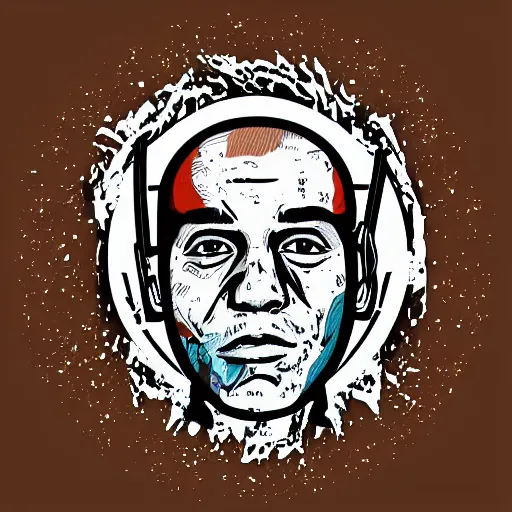 Image similar to joe rogan smoking dmt, digital art, iconic icon, 2 d vector logo, cartoon, t - shirt design